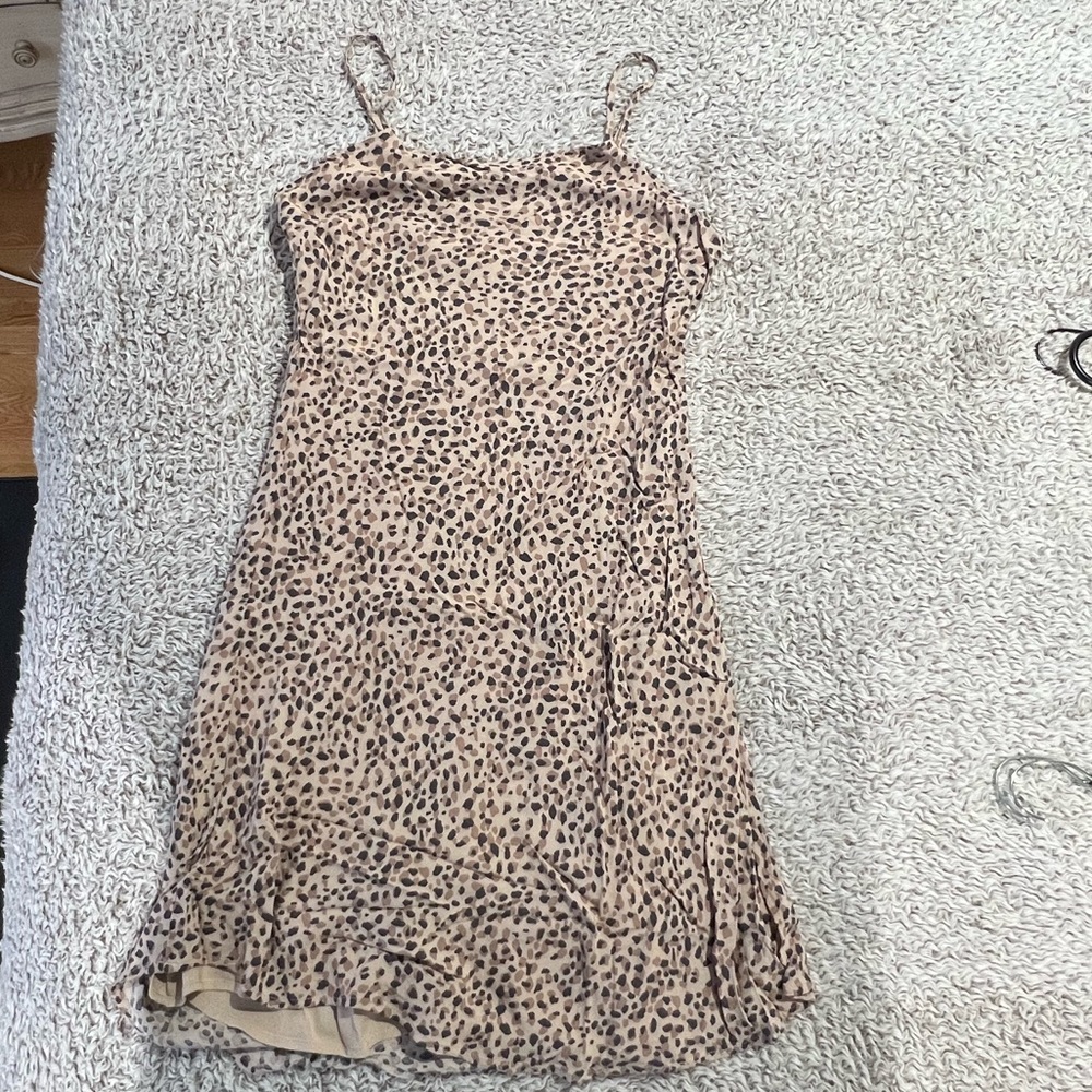 A&F Cheetah Print dress with high- low hem